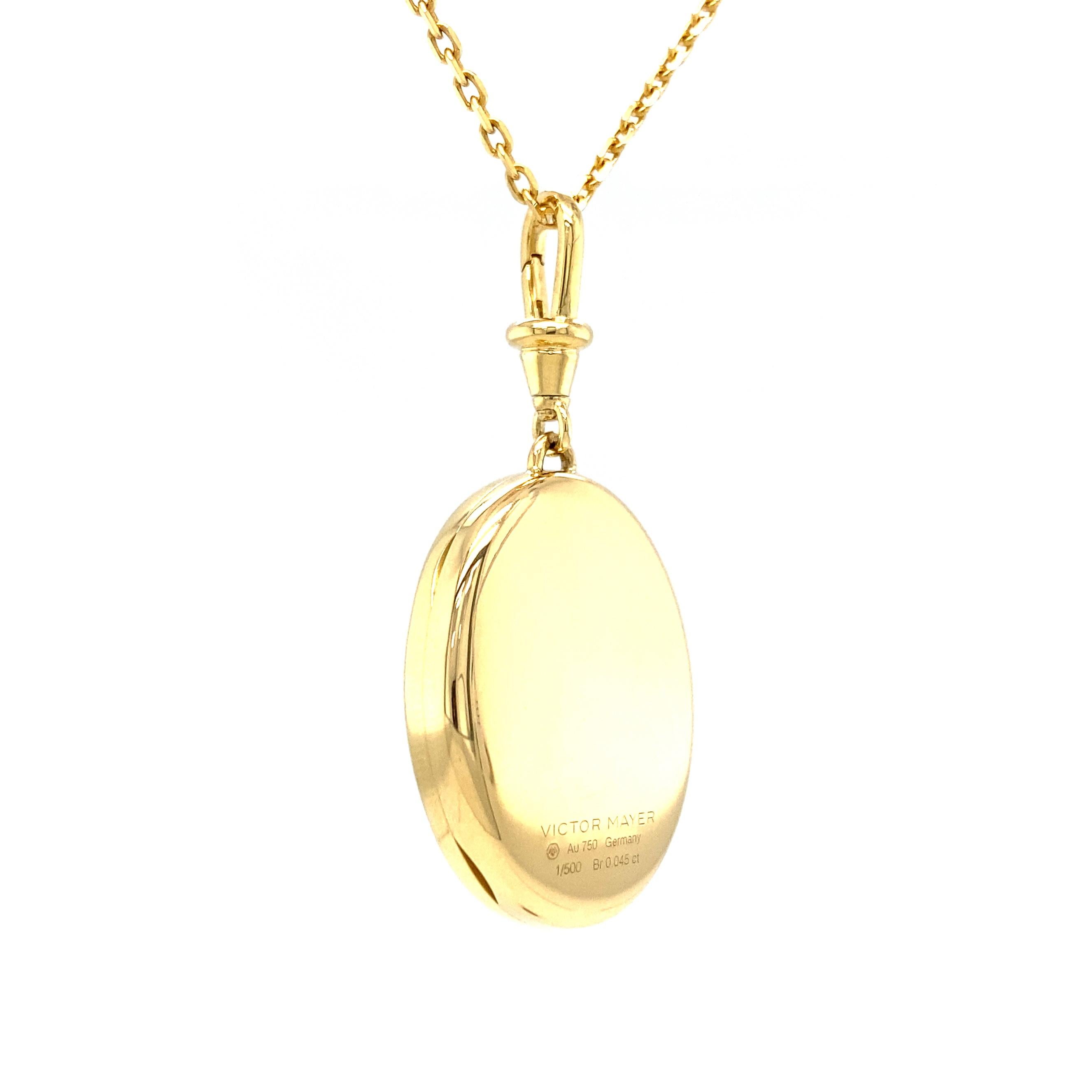 Oval Locket Pendant 18k Yellow Gold Blue Vitreous Enamel 9 Diamonds 1 Sapphire For Sale 1