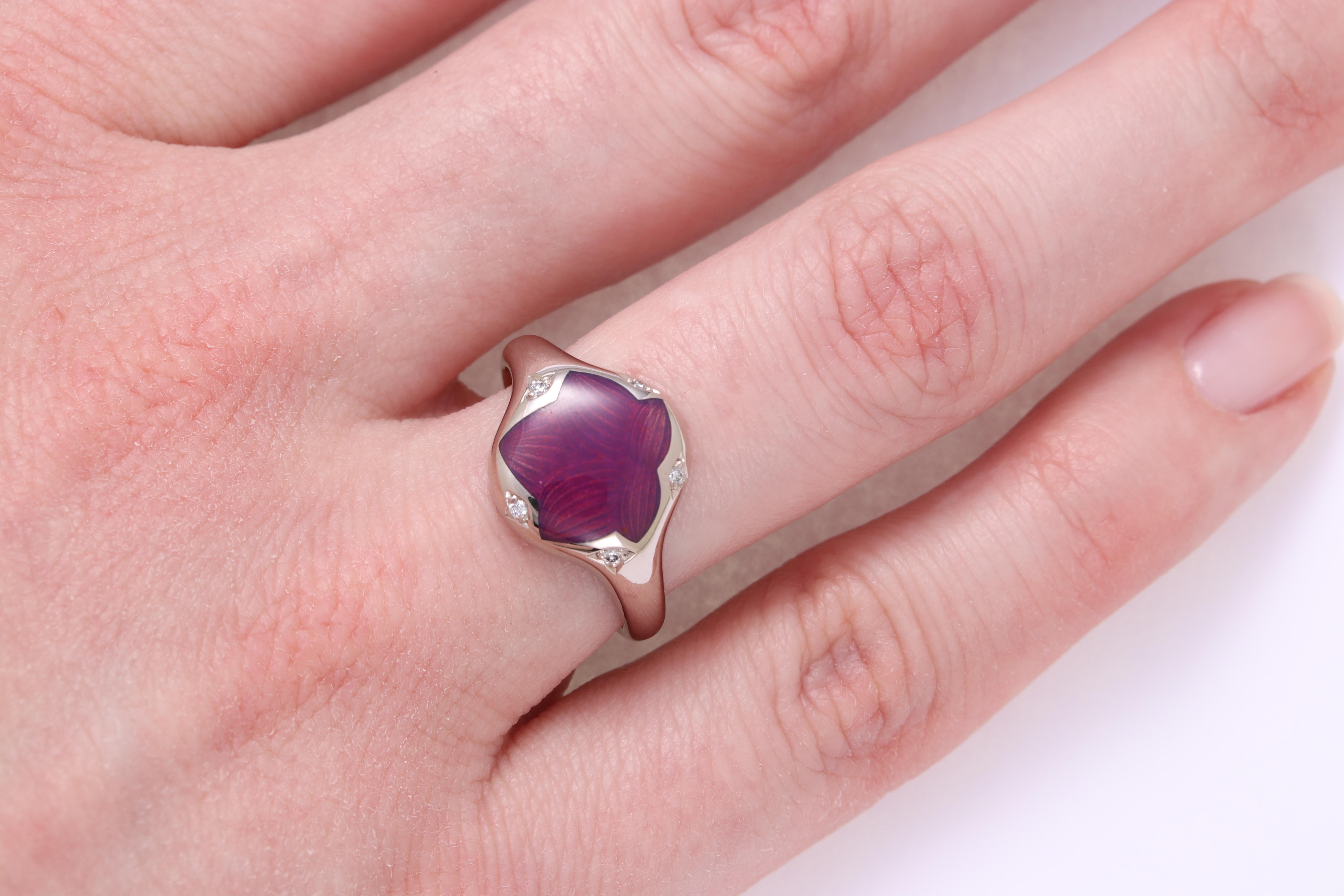 purple enamel ring