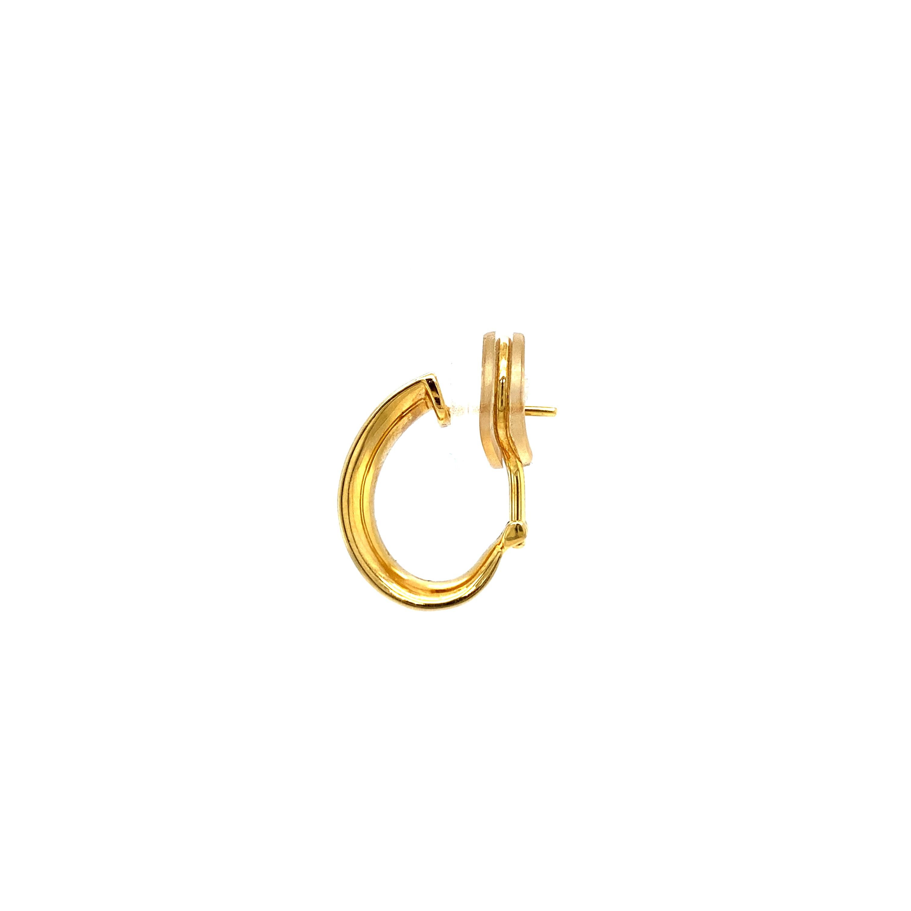 Creolen 18k Gelbgold Grüner Emaille Paillons 22 Diamanten 0,22 ct im Angebot 3