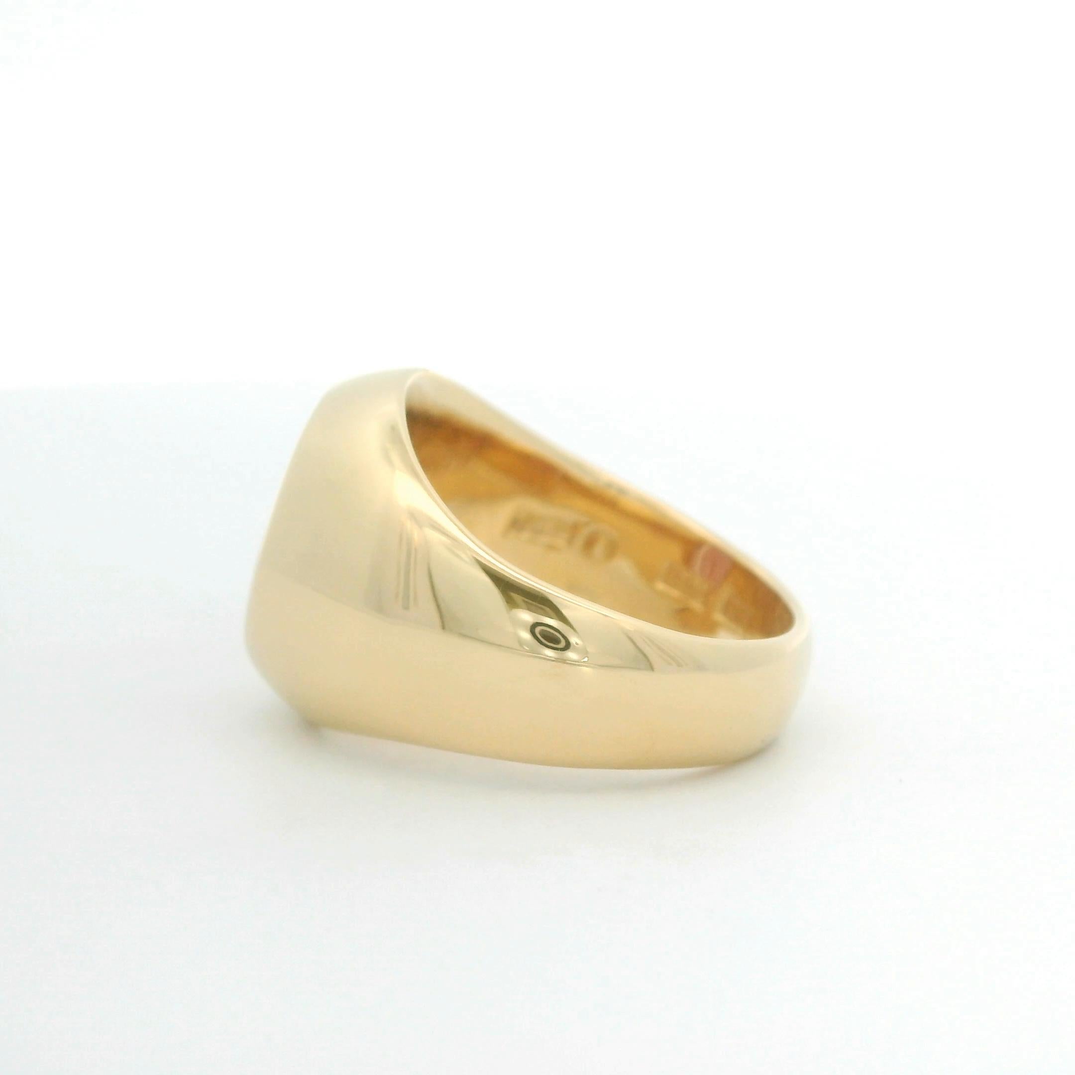 in vendita:  Anello con sigillo ovale Victor Mayer, oro giallo 18 carati, granato 10,8 x 8,5 con incisione 3