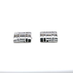 Victor Mayer Rectangle Shaped Cufflinks 925 Sterling Silver with vertical lines