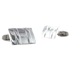 Victor Mayer Gemelli da polso a forma di rettangolo in argento 925 con linee verticali