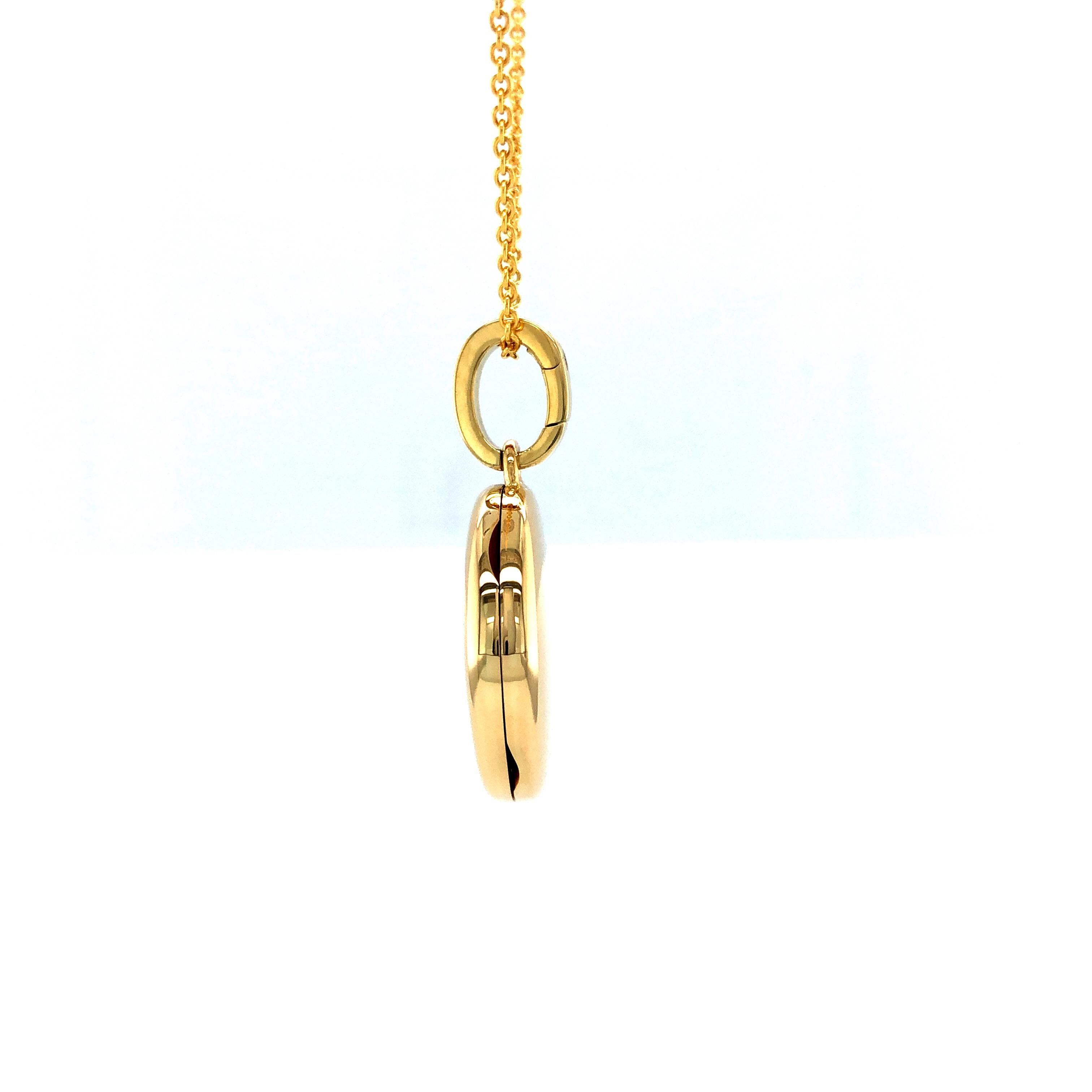 Médaillon pendentif rond personnalisable en or jaune 18 carats, diamètre 21,0 mm Neuf - En vente à Pforzheim, DE