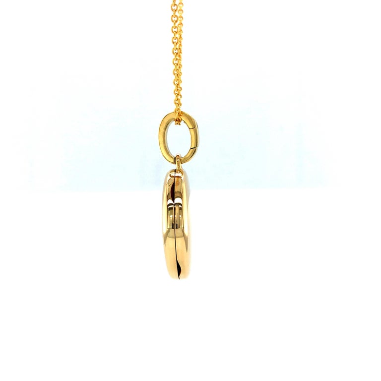 Customizable Round Polished Pendant Locket - 18k Yellow Gold - Diameter ...