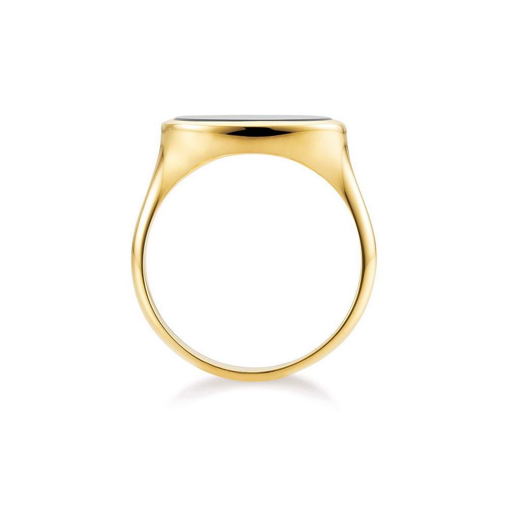 Contemporain Bague sigillaire ronde personnalisable en or jaune 18 carats - 1 Niccolo Diamètre 15,0 mm en vente