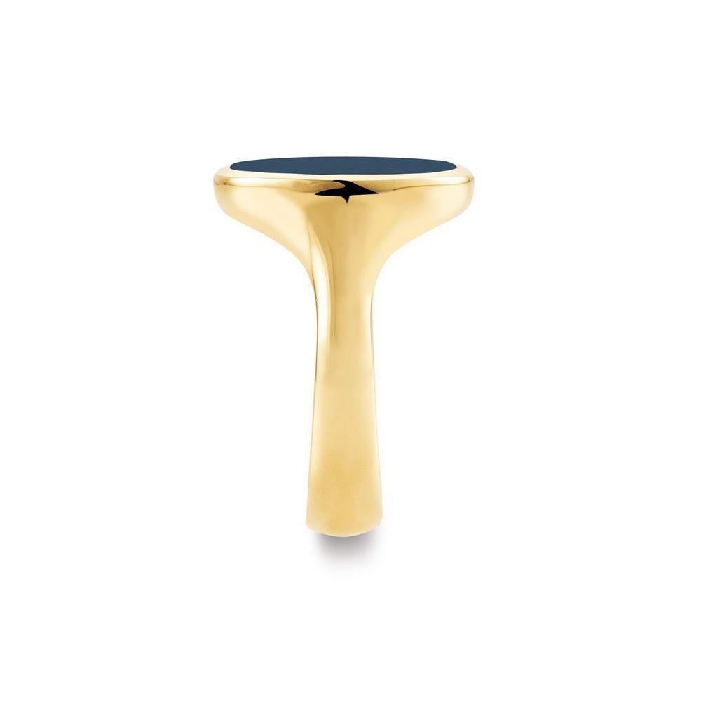 Taille ronde Bague sigillaire ronde personnalisable en or jaune 18 carats - 1 Niccolo Diamètre 15,0 mm en vente