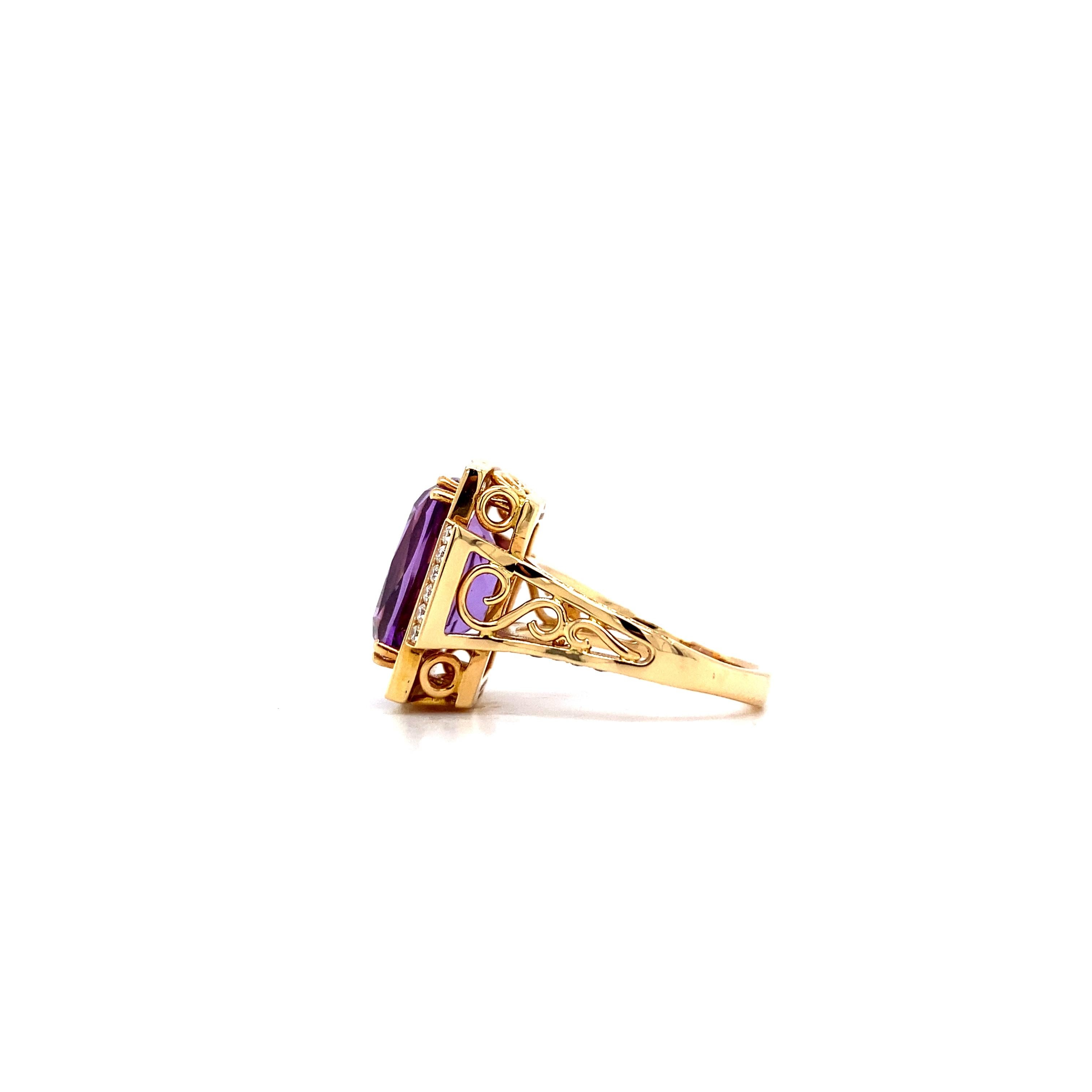 Victor Mayer Soirée Lilac Enamel Ring 18k Rose Gold with Diamonds For Sale 1