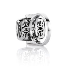 Victor Mayer Soirée Pink Enamel Ring 18k White Gold with Diamonds