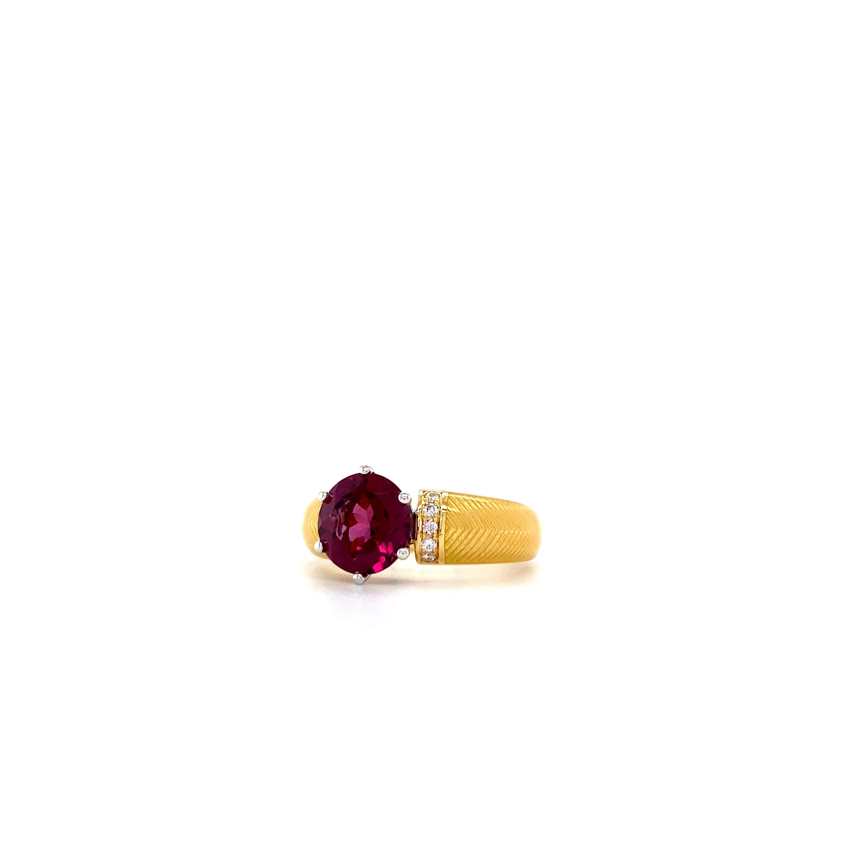 Anillo Victor Mayer Solitario Esmaltado Oro Amarillo/Oro Blanco 18k con Diamantes en venta 4