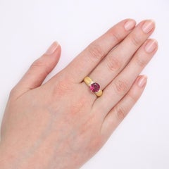Victor Mayer Solitaire Enamel Ring 18k Yellow Gold/White Gold with Diamonds