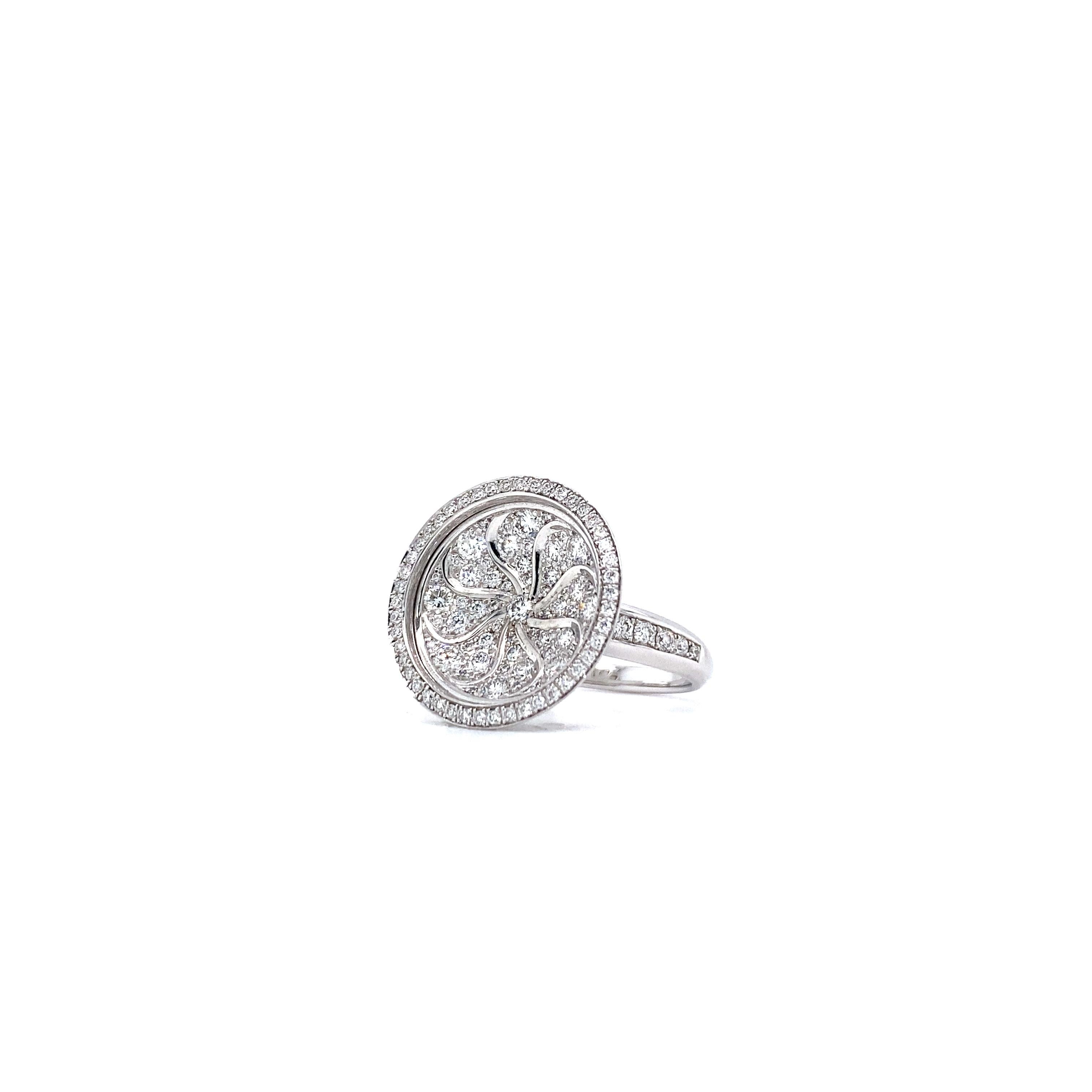 Victor Mayer Trance Ring 18k White Gold with Diamonds For Sale 5