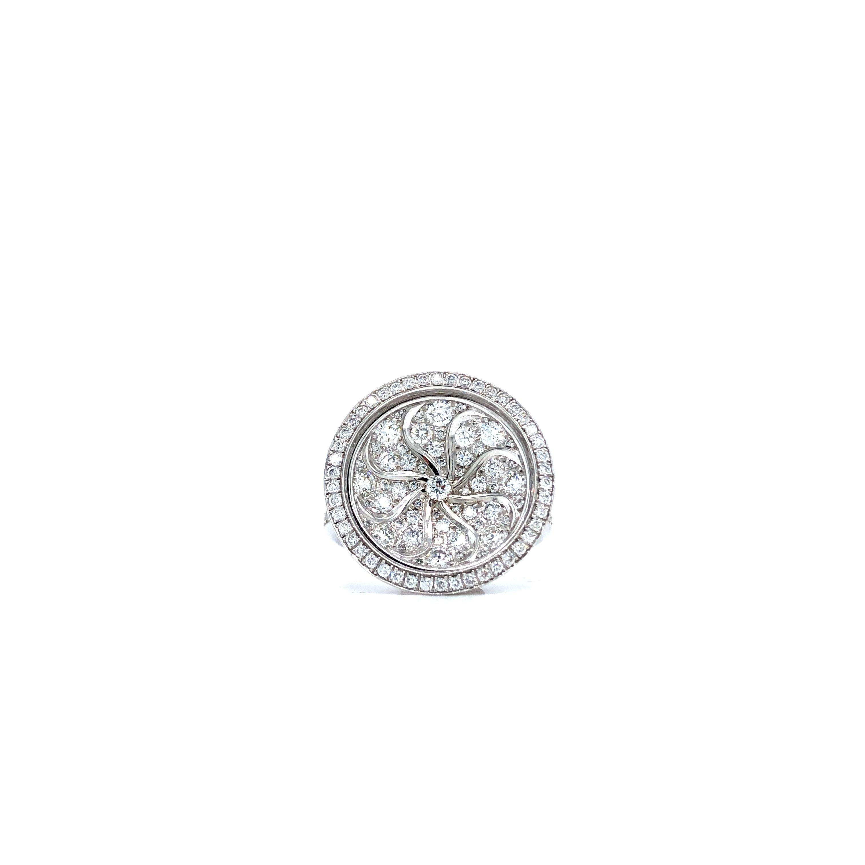 Women's Victor Mayer Trance Ring 18k White Gold with Diamonds For Sale