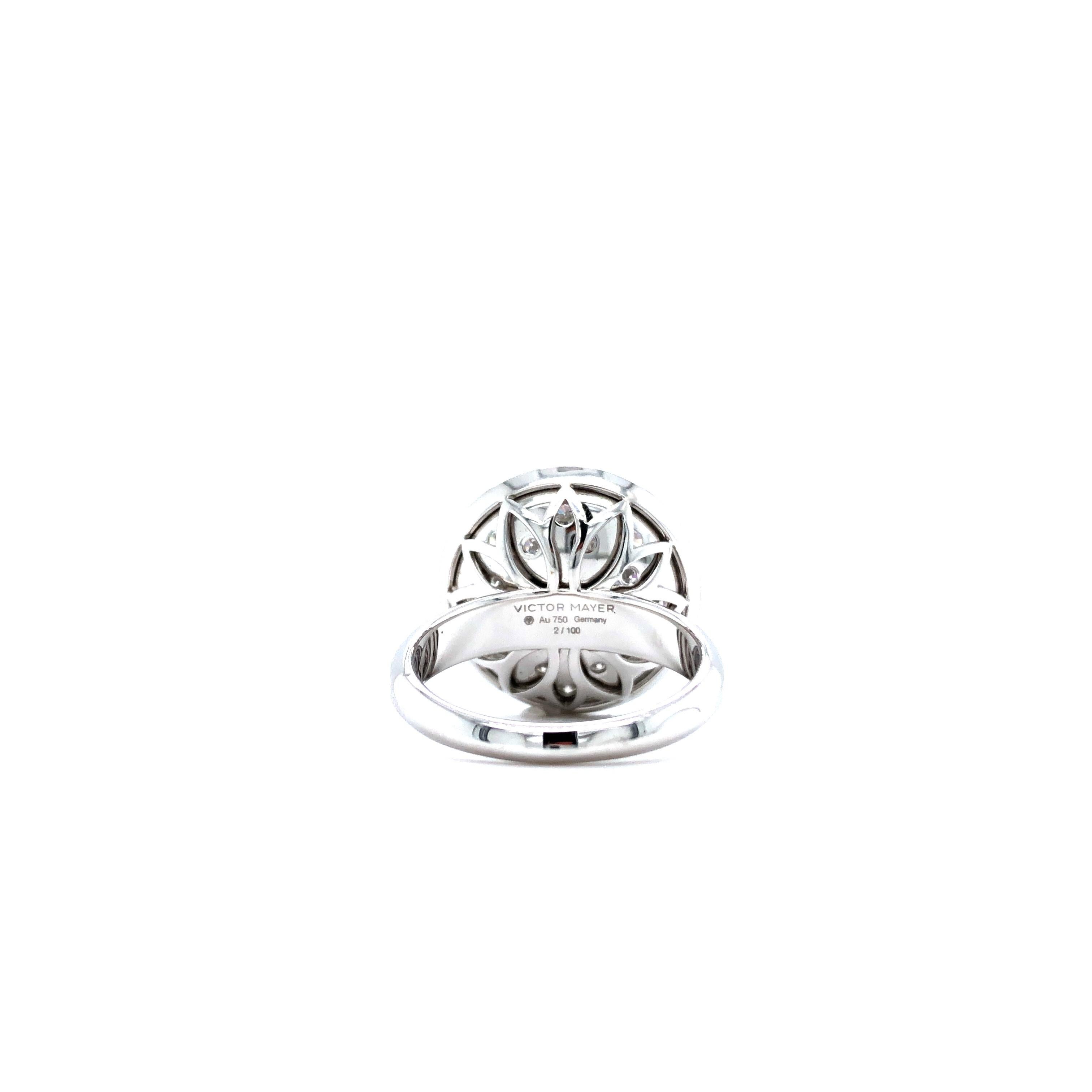 Victor Mayer Trance Ring 18k White Gold with Diamonds For Sale 2