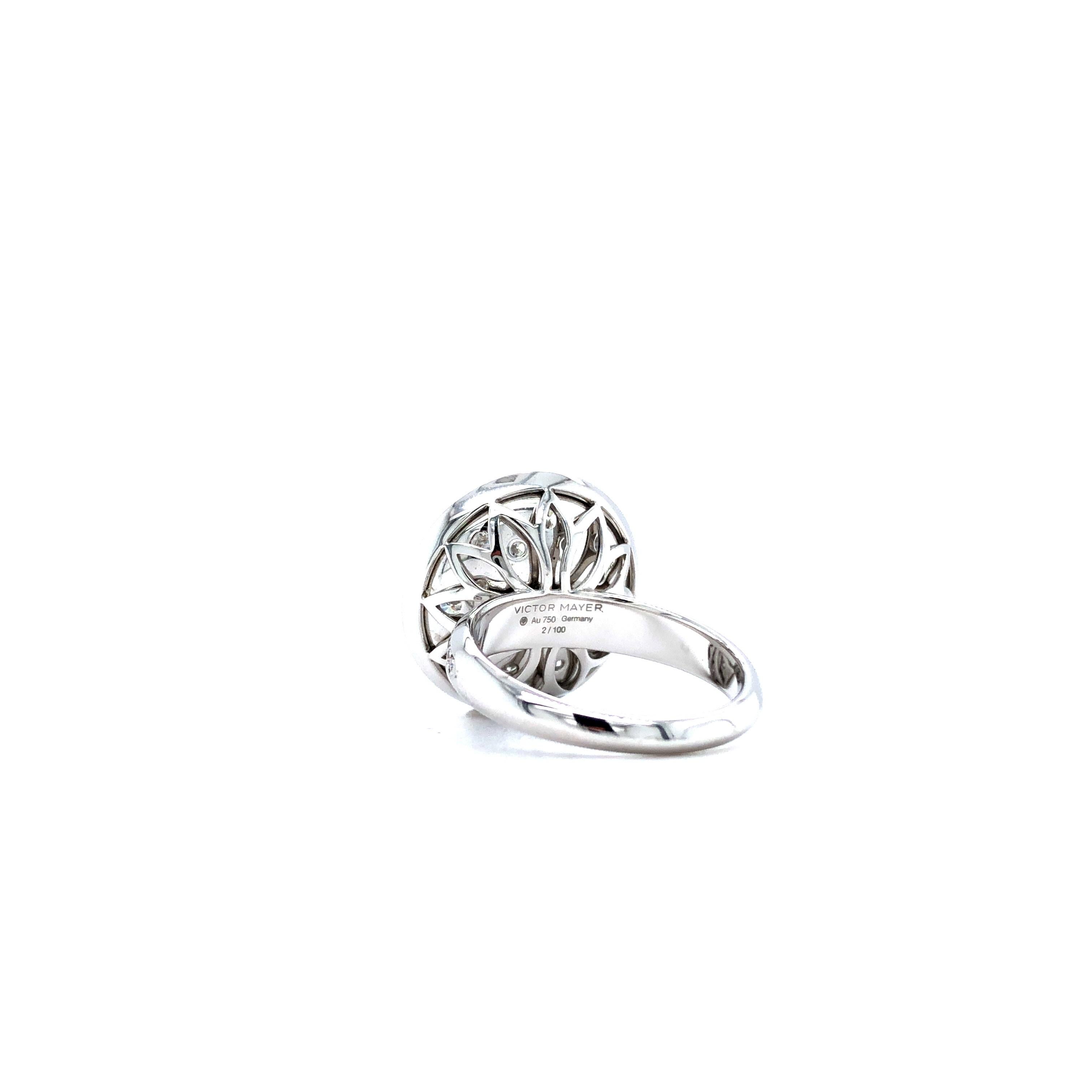 Victor Mayer Trance Ring 18k White Gold with Diamonds For Sale 3