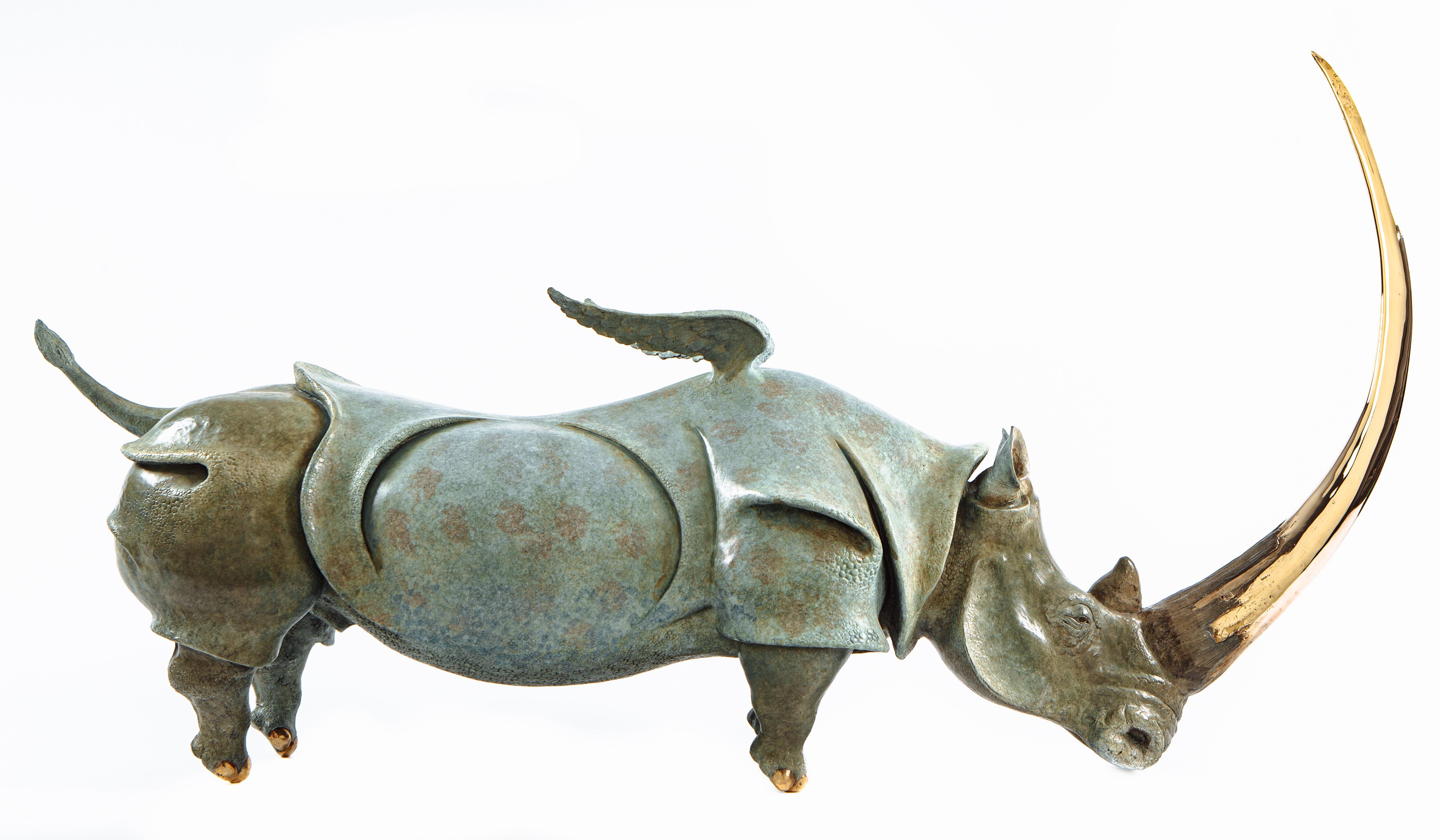 Victor Mikhailov Figurative Sculpture - Dream - original bronze cast sculpture wildlife animal figurative modern art