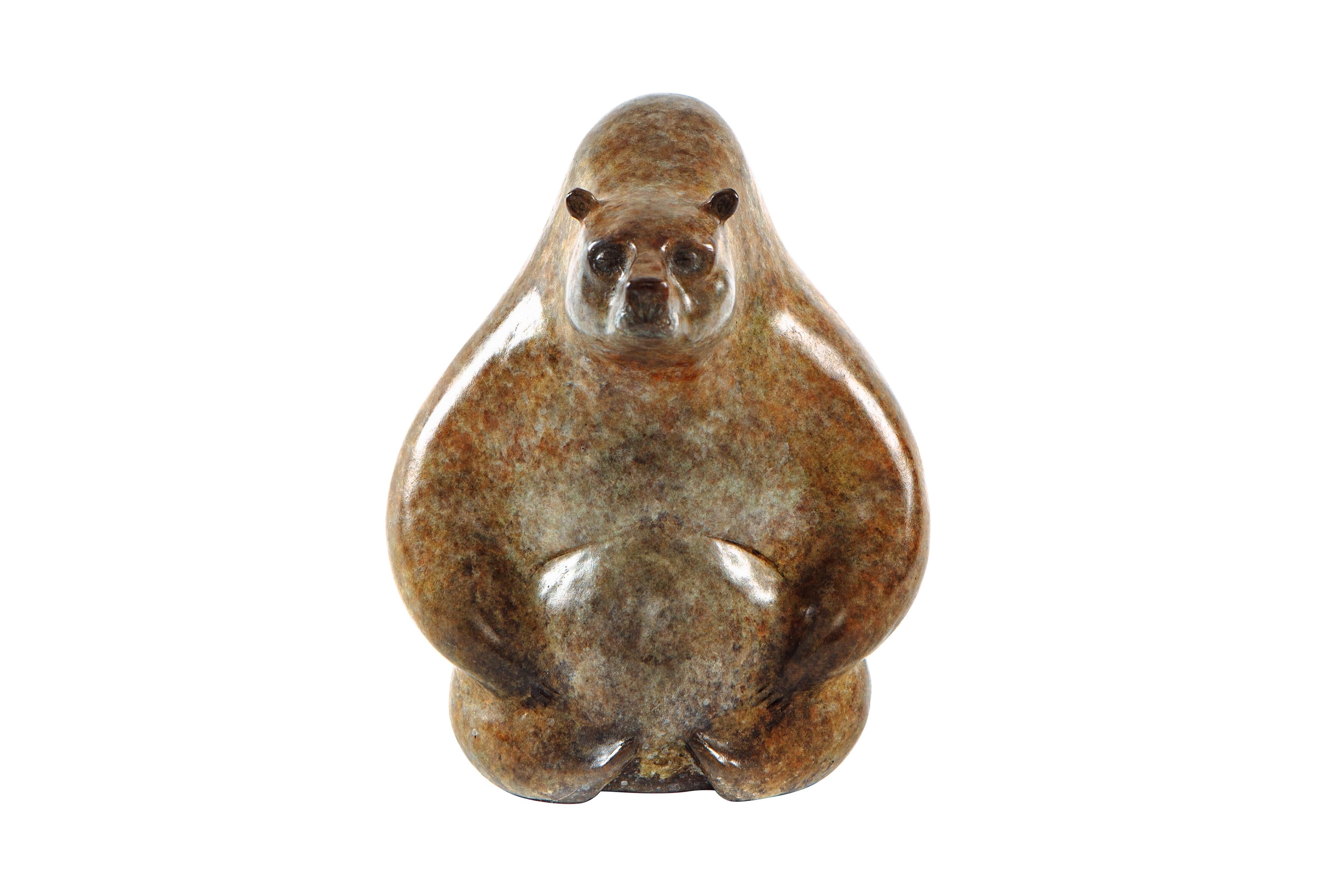 Victor Mikhailov Figurative Sculpture - He-Bear - original bronze cast sculpture wildlife animal figurative modern art