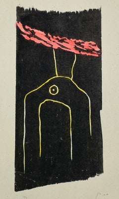 Set aus drei Holzschnitten von Victor Mira in farbenfrohen abstrakten Formen