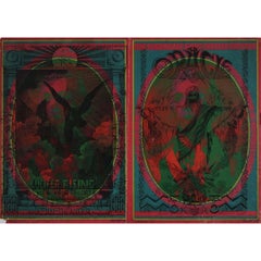 Original 1967 Neon Rose Double Overprint Poster by Victor Moscoso