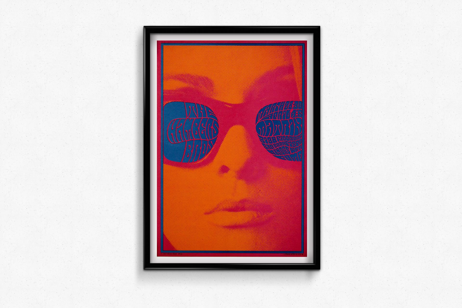 Original 1967 poster by Victor Moscoso - The Chambers Brothers at The Matrix For Sale 1