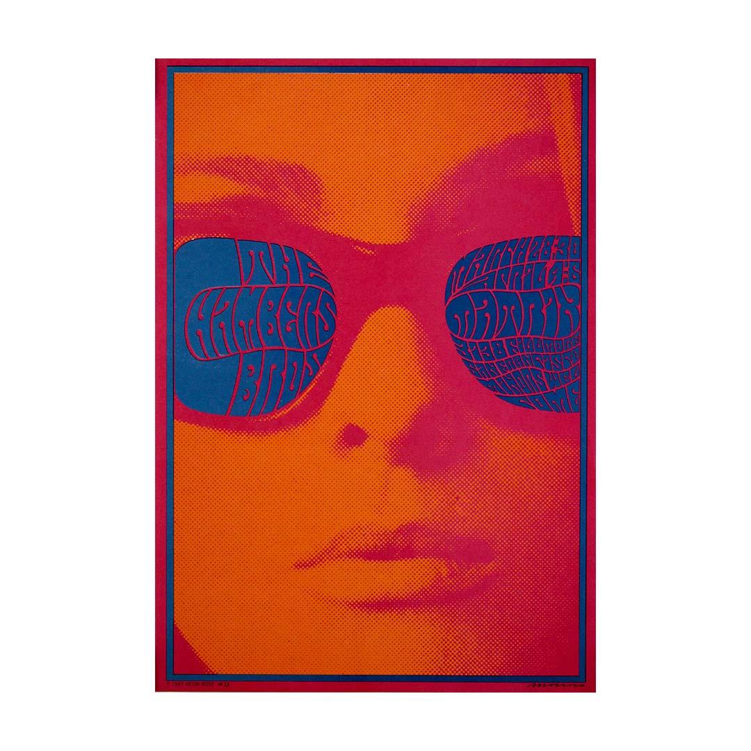 Original 1967 poster by Victor Moscoso - The Chambers Brothers at The Matrix For Sale 3