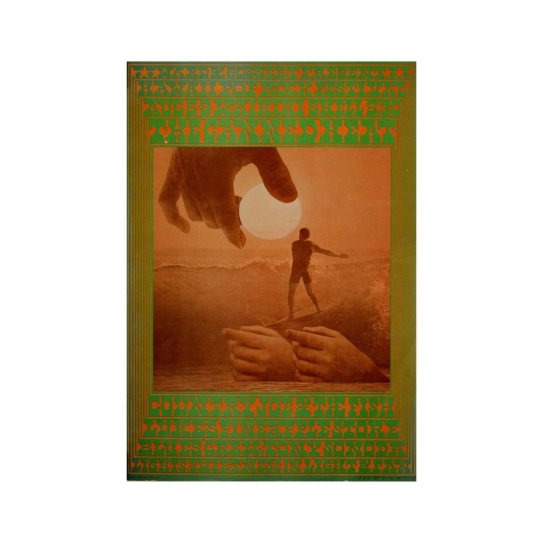 Poster psichedelico originale di Victor Moscoso - Hawaii Pop Rock Festival in vendita 3