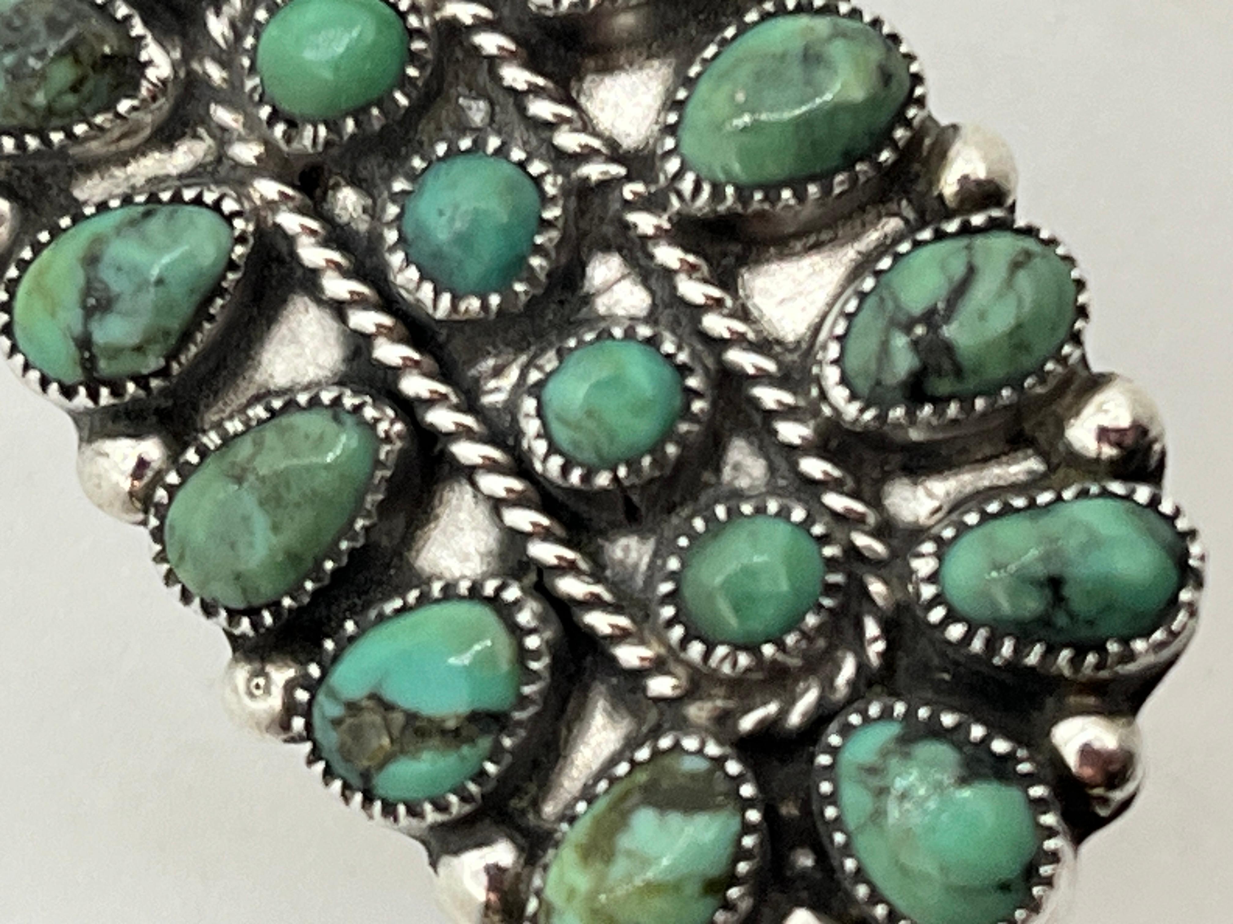 Victor Moses Begay Navajo Silver Turquoise Inlay Ring, Master Silversmith 7