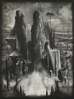 De Wandelaar (El caminante) Pintura acrílica sobre lienzo Blanco y negro En stock