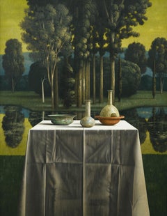 Maniera Oil paint On Canvas Contemporary Garden Outdoors Still Life New In Stock