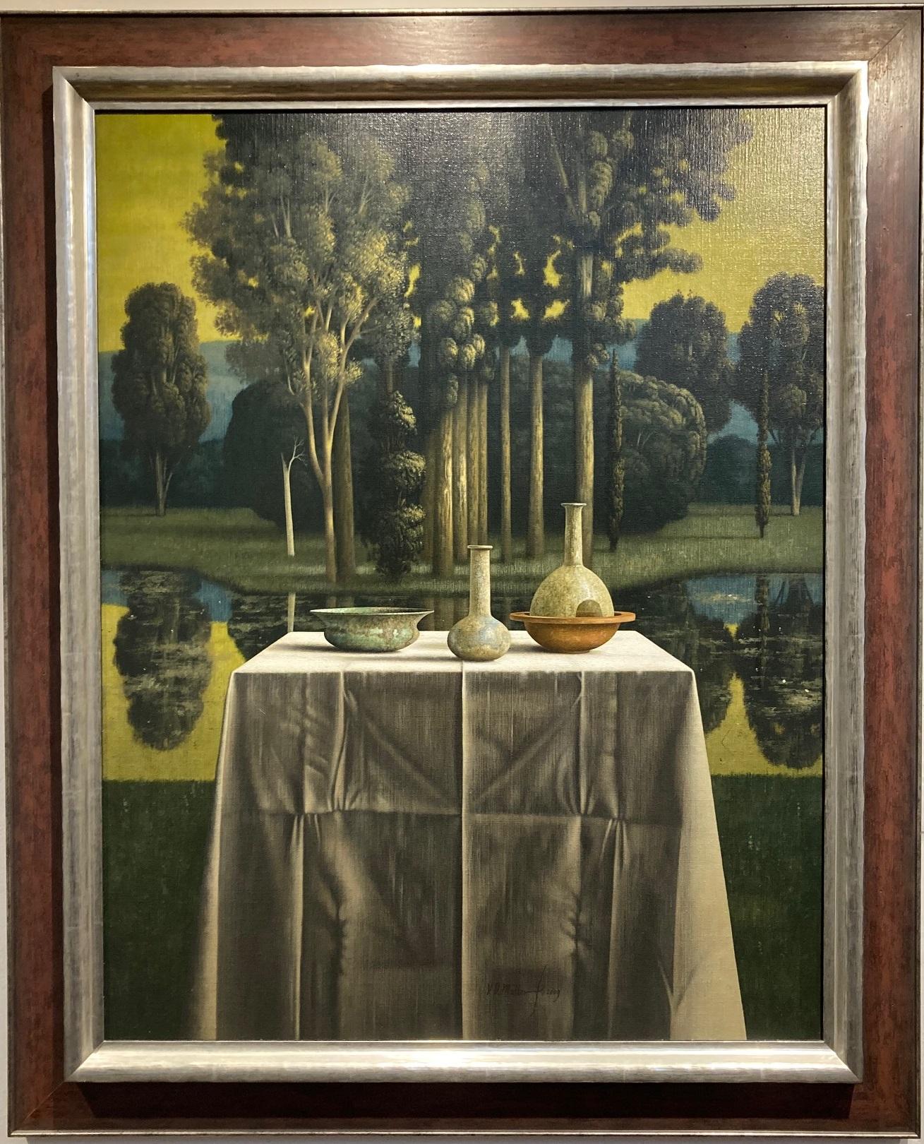 Maniera Oil paint On Canvas Contemporary Garden Outdoors Still Life New In Stock
