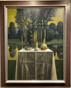 Maniera Ölgemälde auf Leinwand Contemporary Garden Outdoors Still Life New In Stock