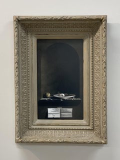 Vanitas Oil Painting on Panel Still Life In Stock