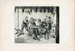 "Une Rixe au Cabaret" original etching