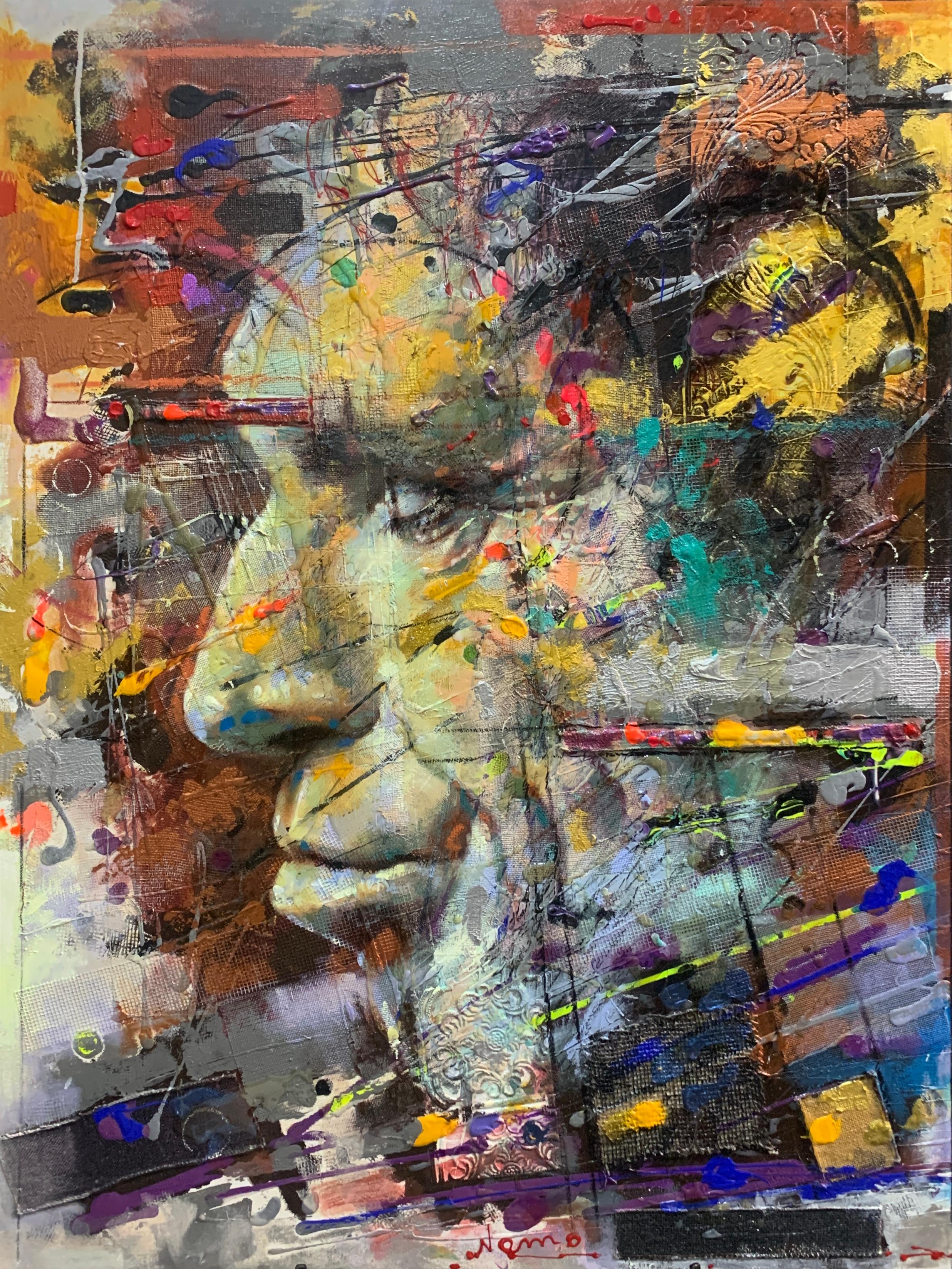 Victor Nemo Portrait Painting – Club Notes 2 #1 (Original)