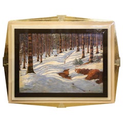 Antique Victor Olgyai Painting, “Winter Reflections”