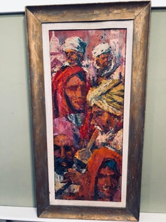 Victor Olson Impasto Oil on Board of Arabs