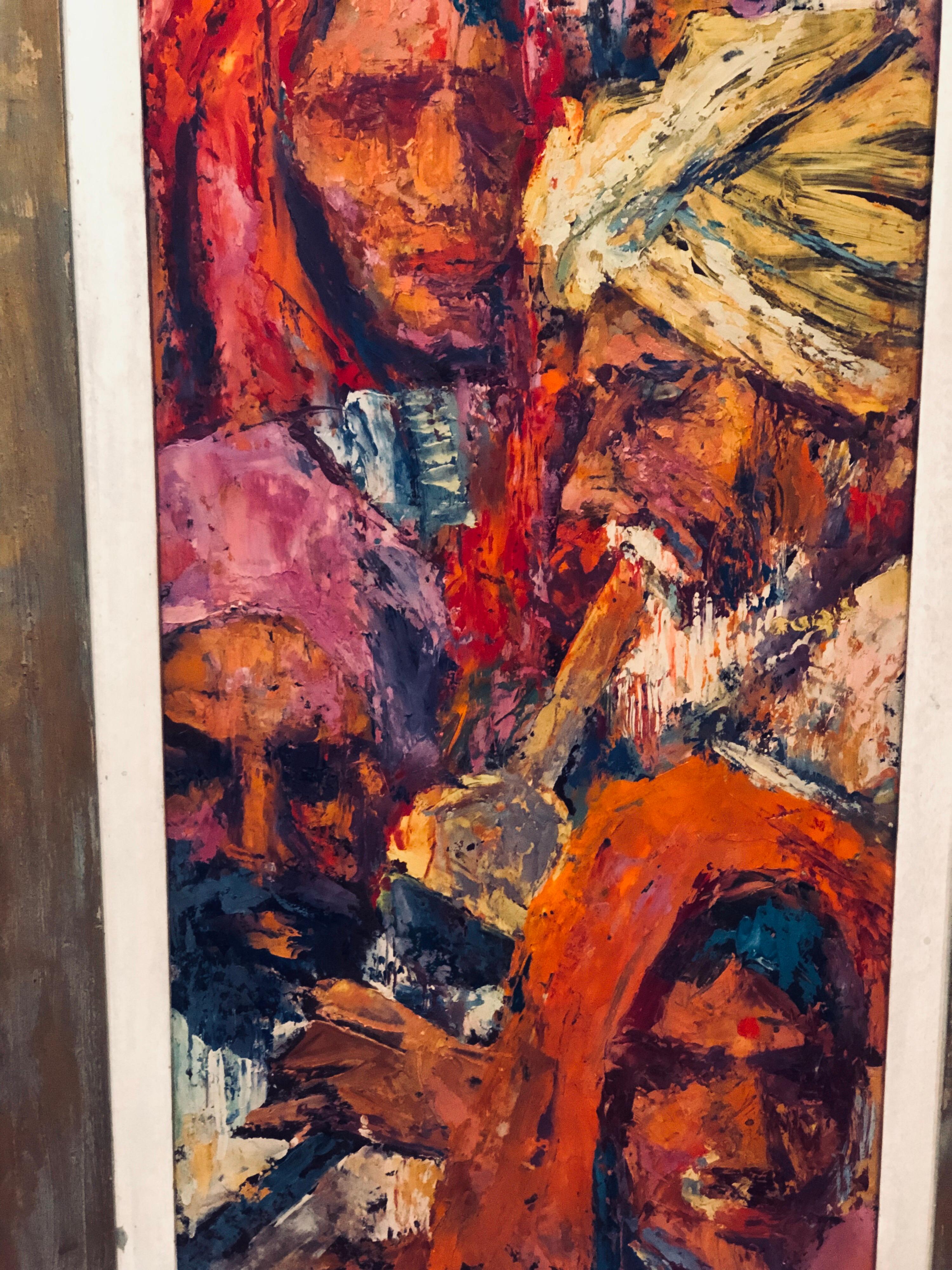 Américain Peinture à l'huile sur panneau représentant des Arabes, Victor Olsen Impasto en vente