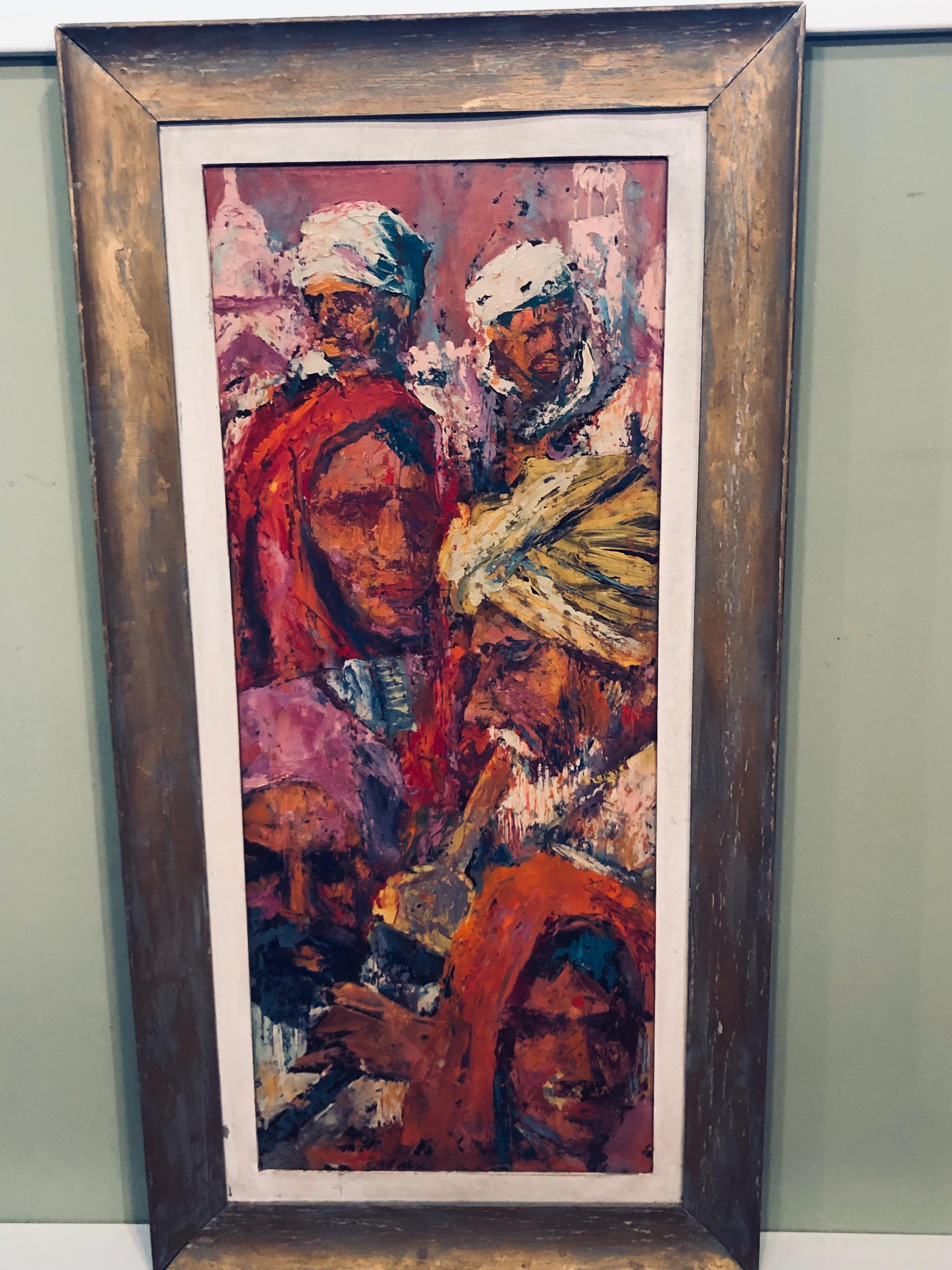 Peinture à l'huile sur panneau représentant des Arabes, Victor Olsen Impasto Bon état - En vente à Redding, CT
