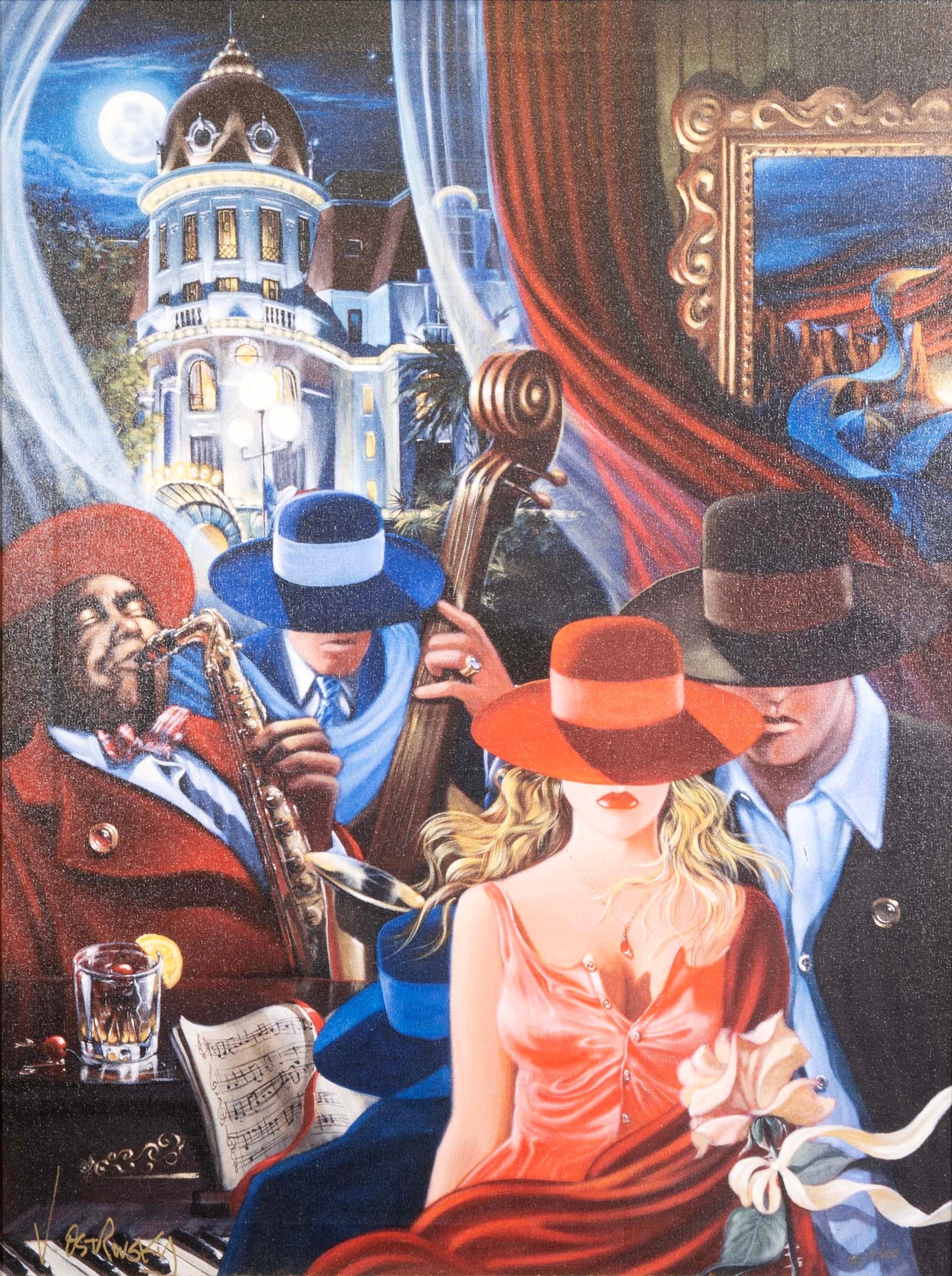 Canadian Victor Ostrovsky Avenue of the Angels Signed Enhanced Giclee on Canvas 19/150