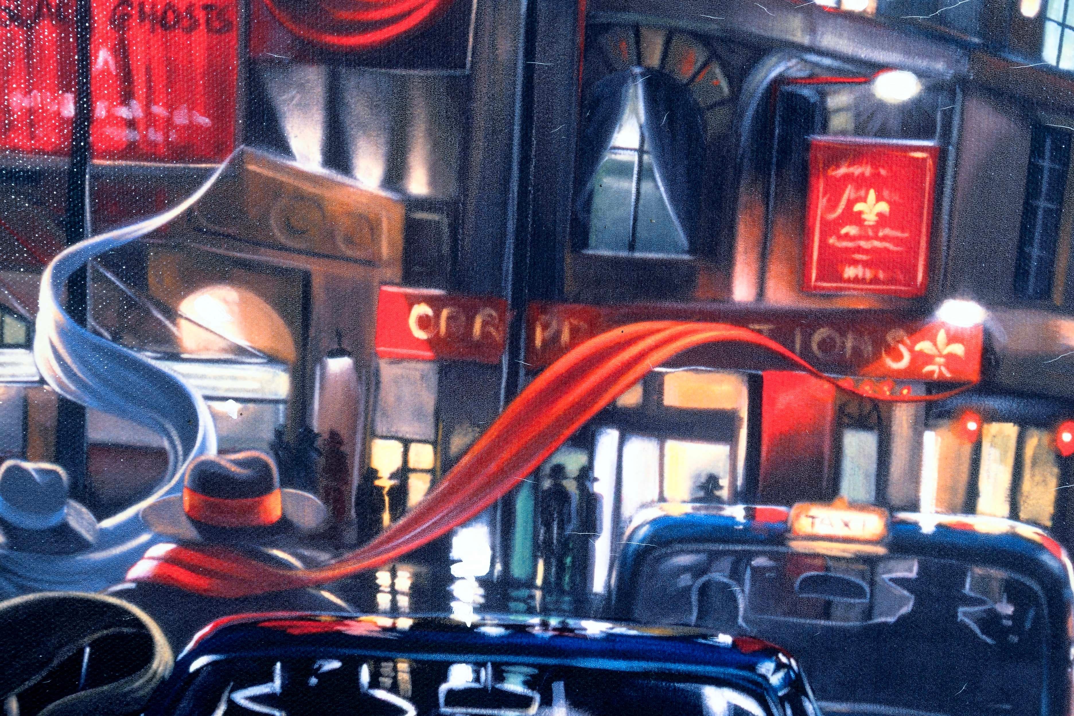 Contemporary Victor Ostrovsky London Contact Signed Enhanced Giclee on Canvas 33/150 Framed