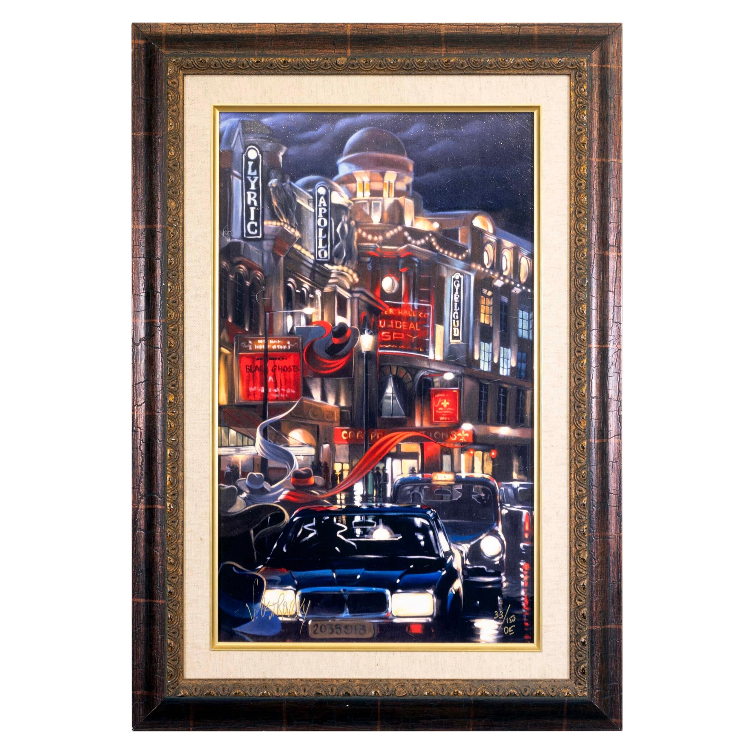 Victor Ostrovsky London Contact Signed Enhanced Giclee on Canvas 33/150 Framed