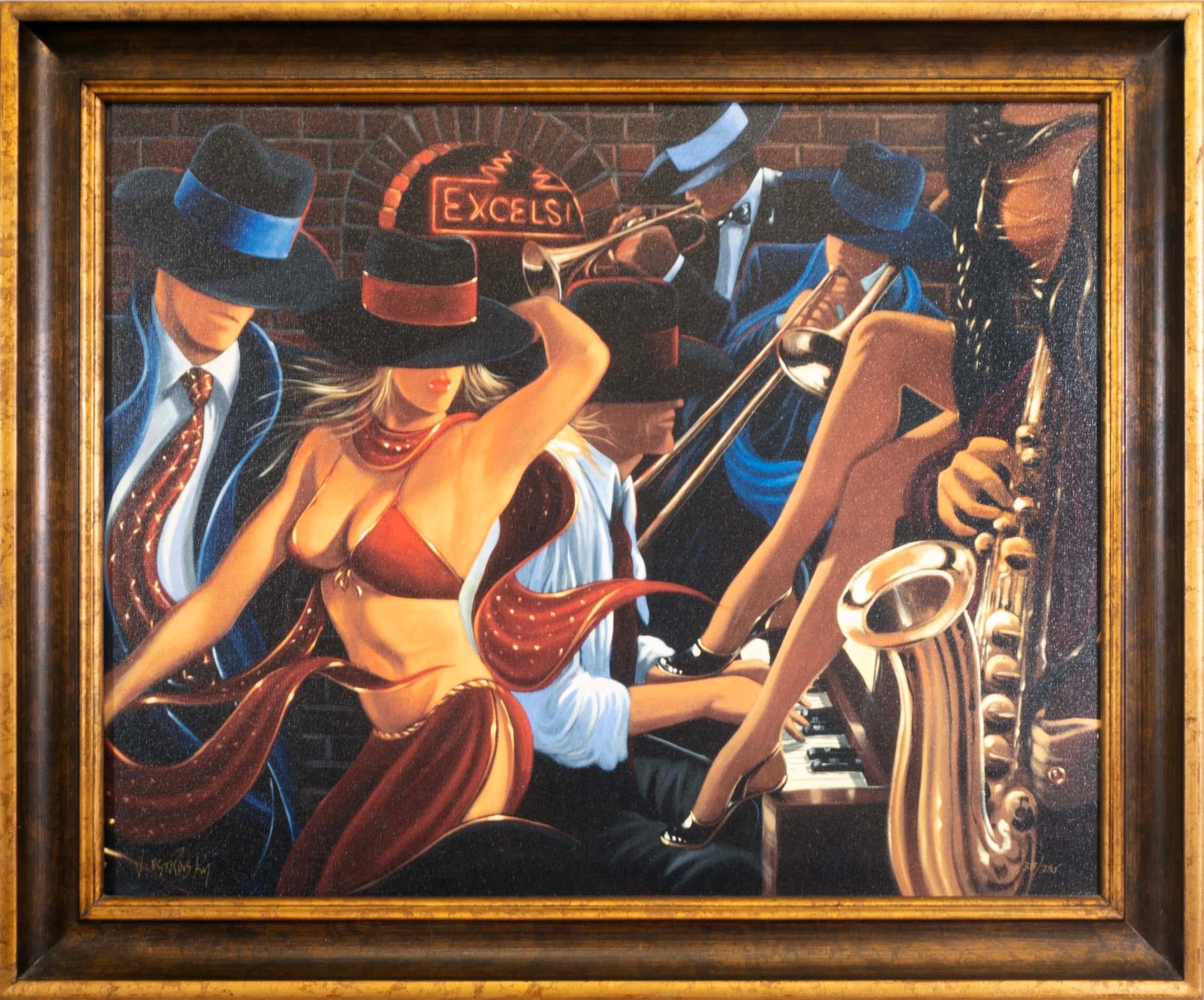 A contemporary enhanced giclee on canvas titled 