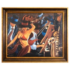 Victor Ostrovsky Speakeasy II Signed Enhanced Giclee on Canvas 38/295 Framed