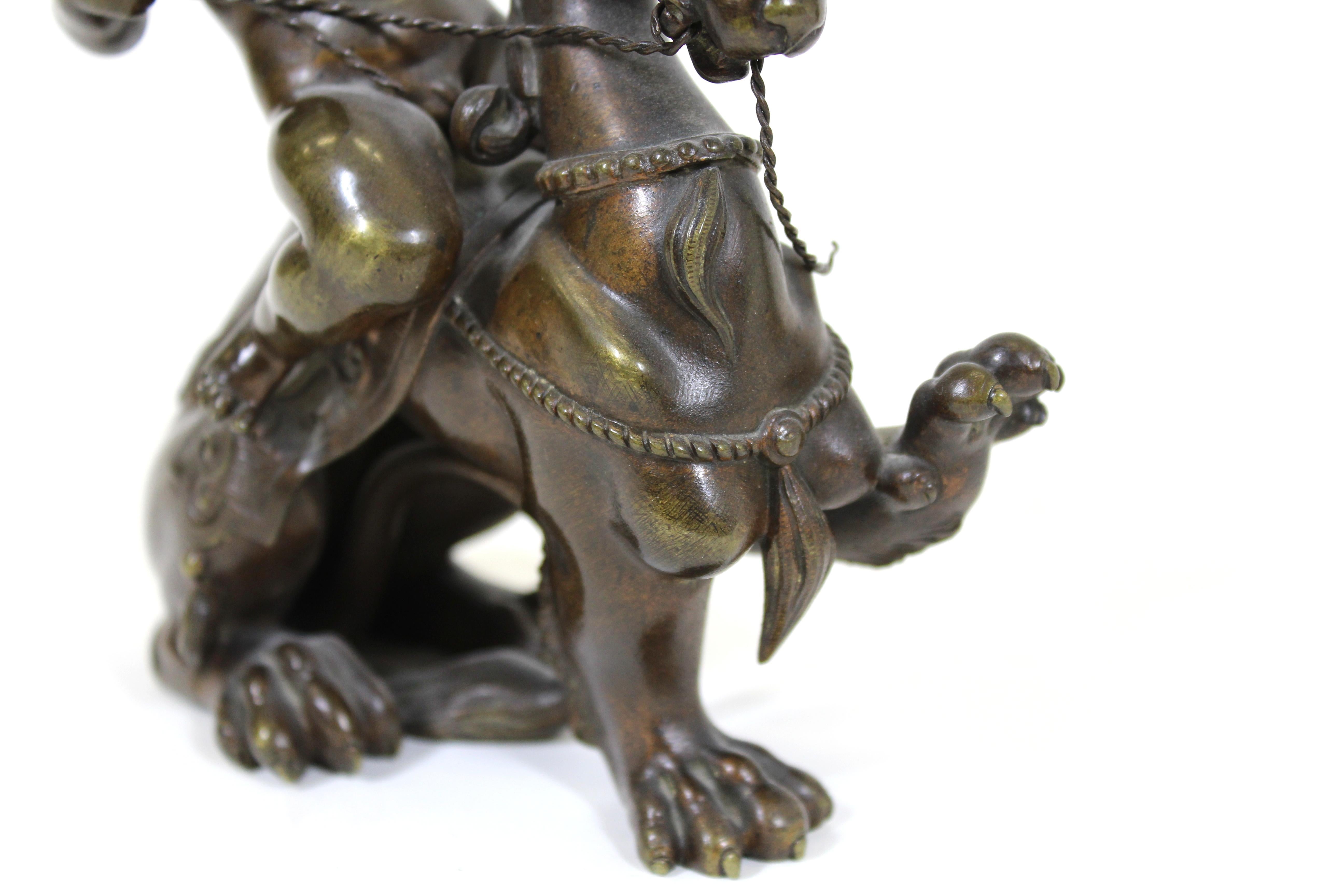 Victor Paillard French Bronze Putti Riding Chimera 5