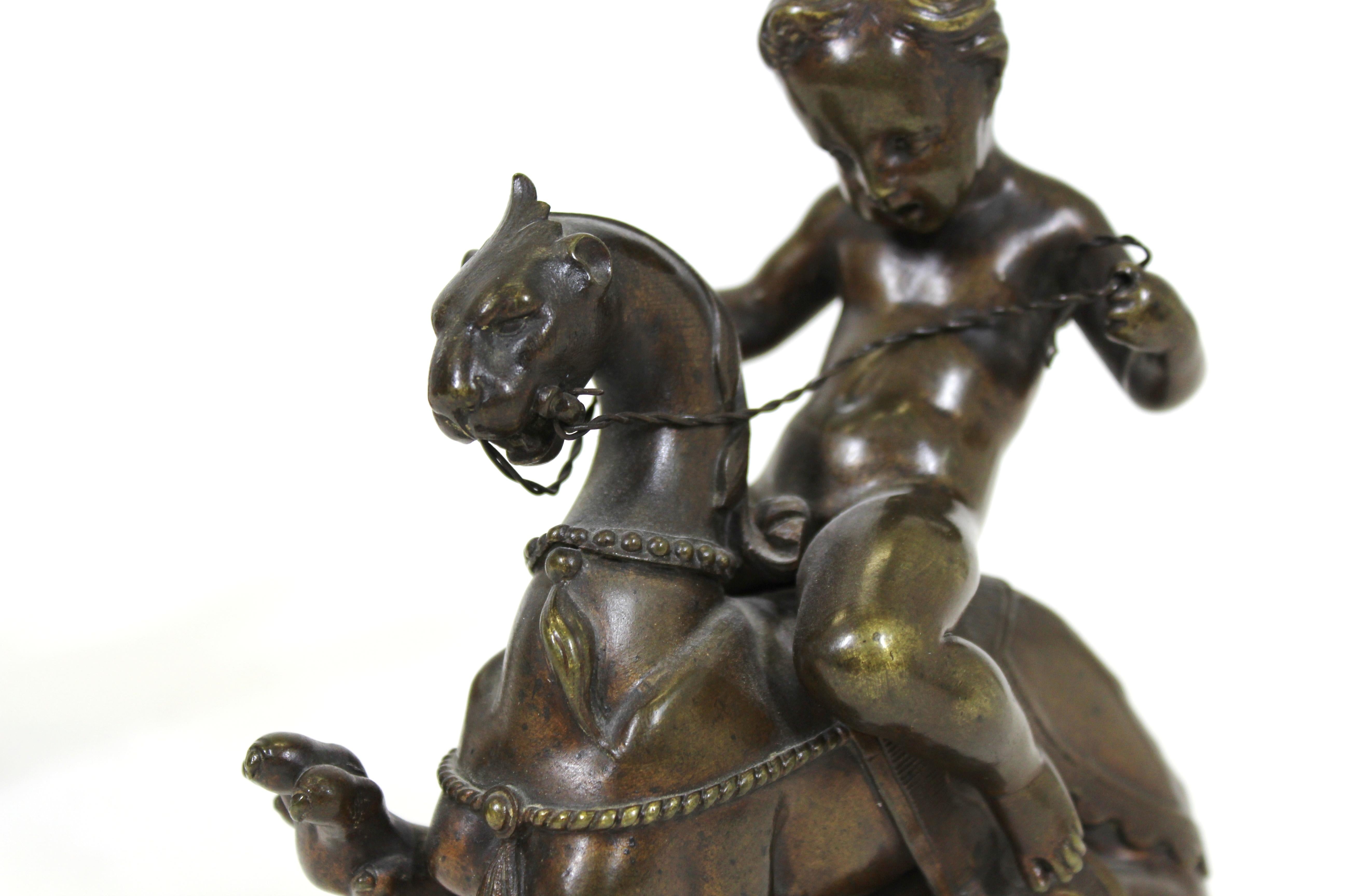Victor Paillard French Bronze Putti Riding Chimera 3