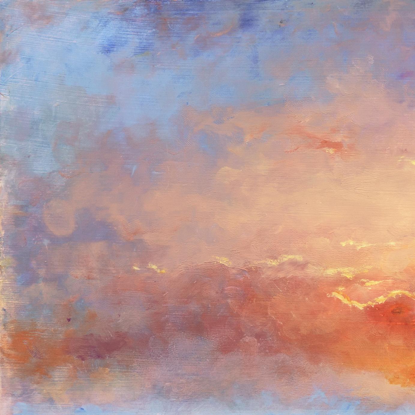 'Sunset, San Francisco Bay', Impressionist Seascape, Russian American - Painting by Victor Papkov