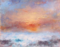 Retro 'Sunset, San Francisco Bay', Impressionist Seascape, Russian American