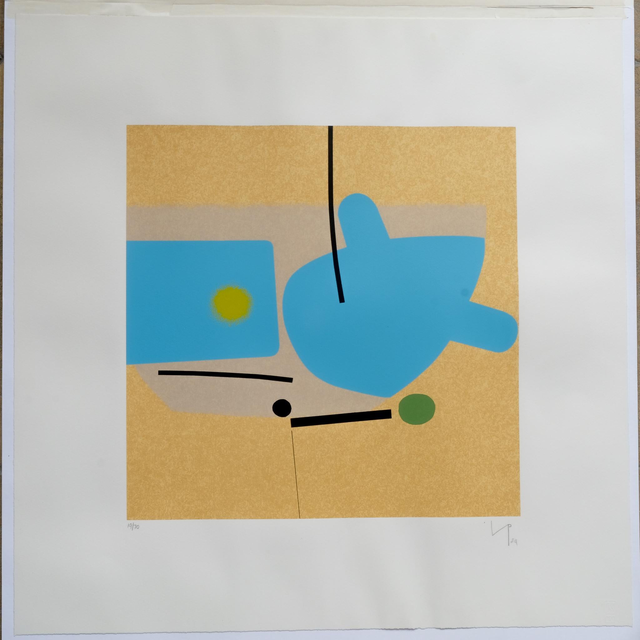 Victor Pasmore - Two Images (Blue) In Good Condition For Sale In Kettering, GB