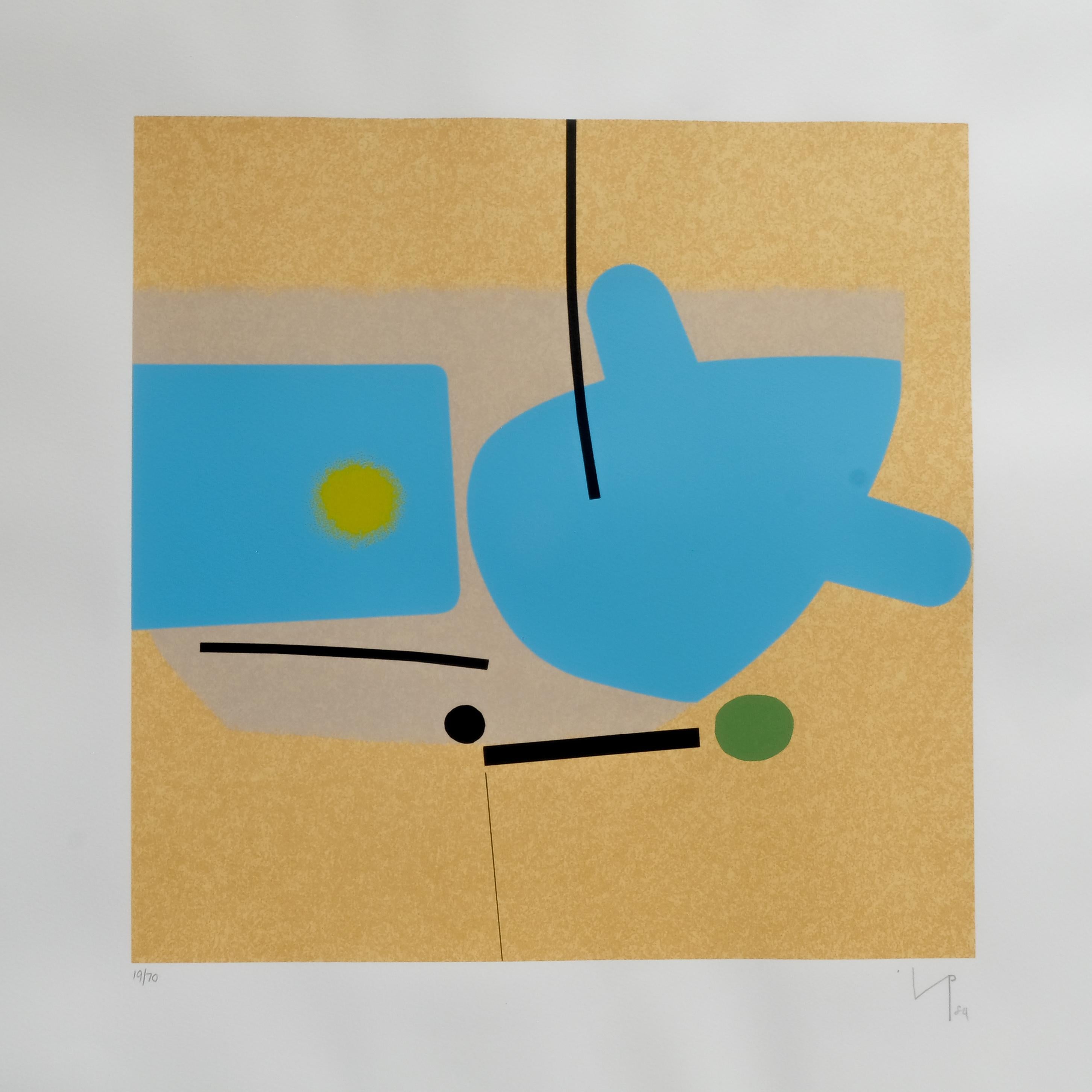 Late 20th Century Victor Pasmore - Two Images (Blue) For Sale