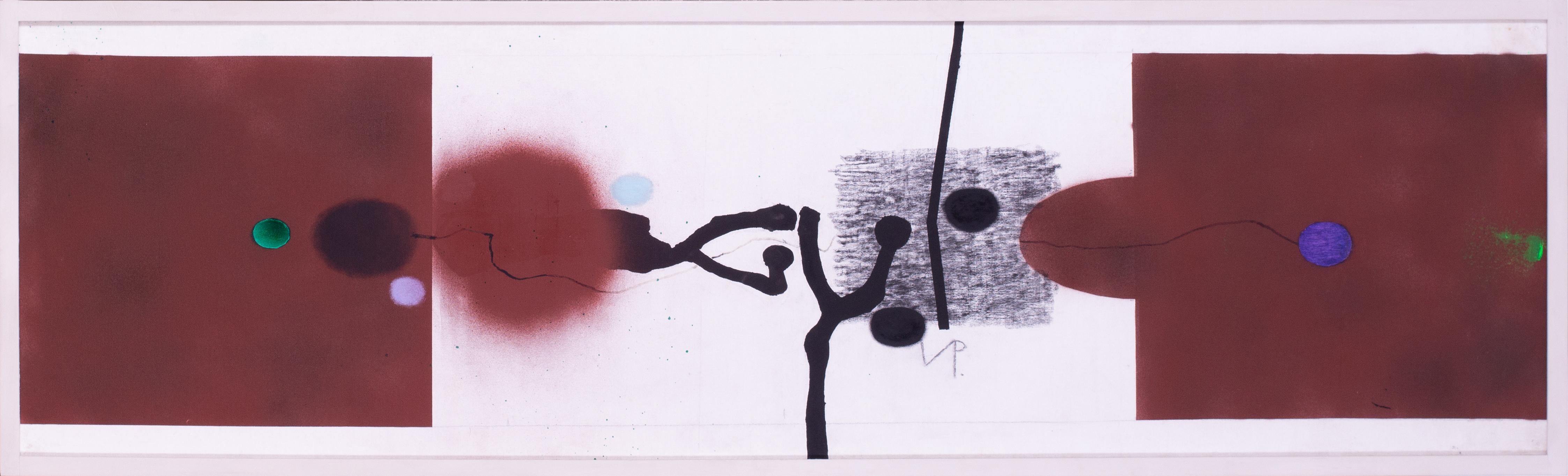 1980 Victor Pasmore oil, acrylic and charcoal on canvas 'Abstract', signed