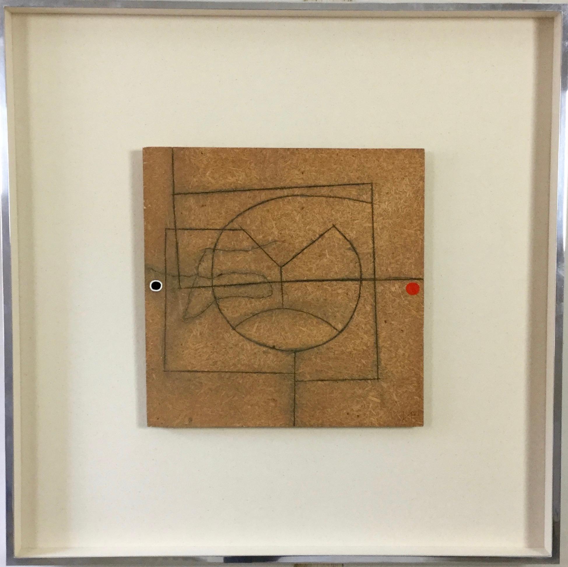 Victor Pasmore Abstract Painting - Linear Development in Two Movements - incised board, steel frame, pencil